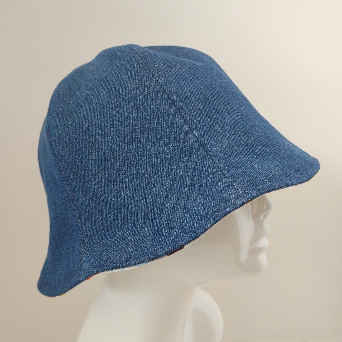 Dark Denim Hearts Hat | Reversible