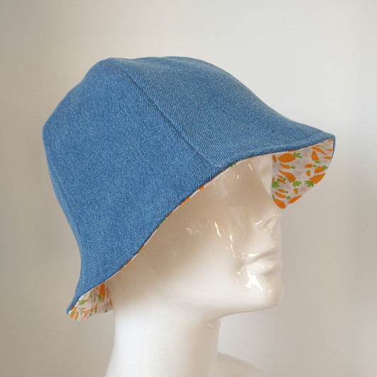 Denim Carrots Hat | Reversible