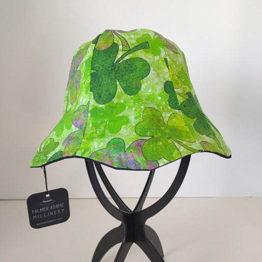 Black Denim Batik Shamrocks Hat | Child 1 1/2 to 3 Yrs