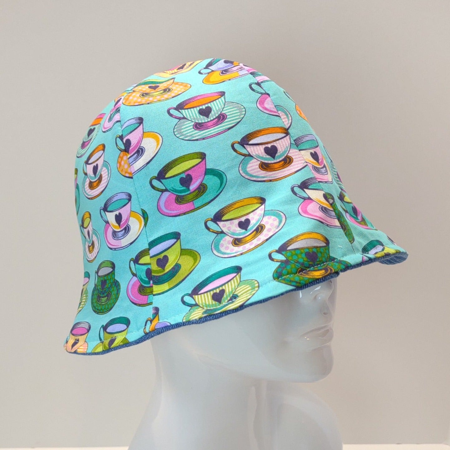 Denim Tea Cups Hat | Reversible