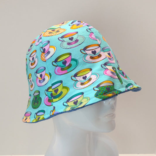Denim Tea Cups Hat | Reversible