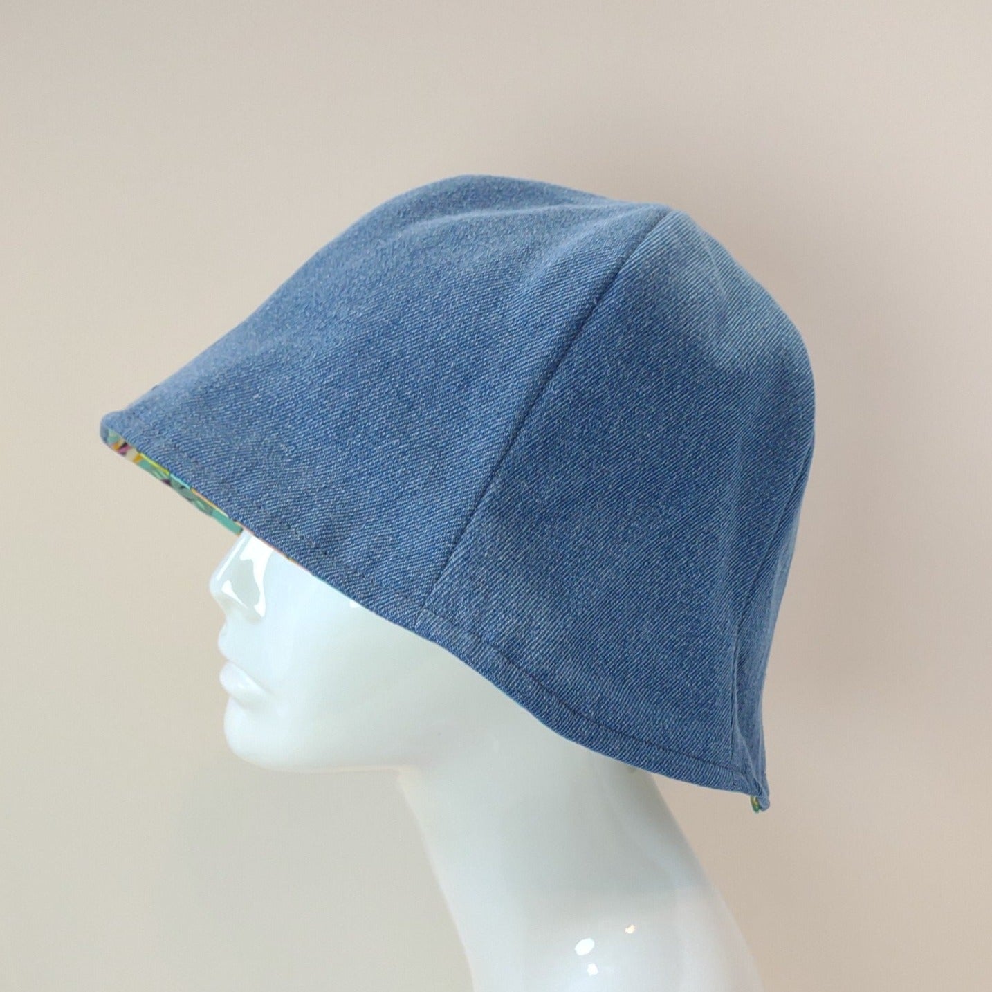 Denim Tea Cups Hat | Reversible