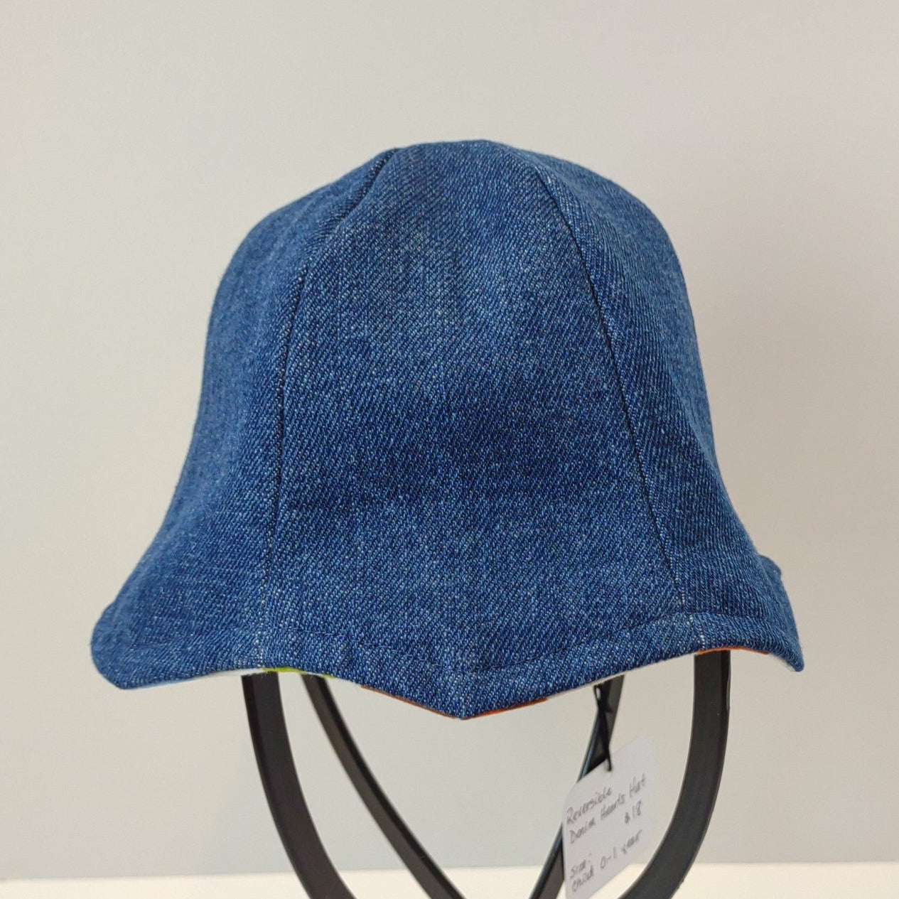 Denim Hearts Baby Hat | 0-1 Yr