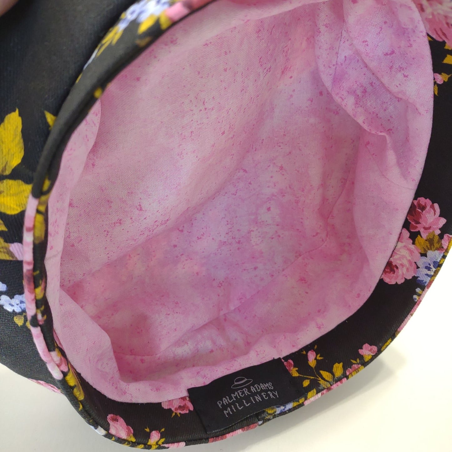 Black Denim Floral Bouquet Beret