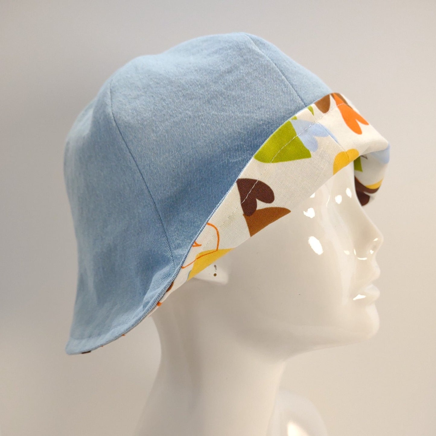 Denim & Hearts Hat | Reversible