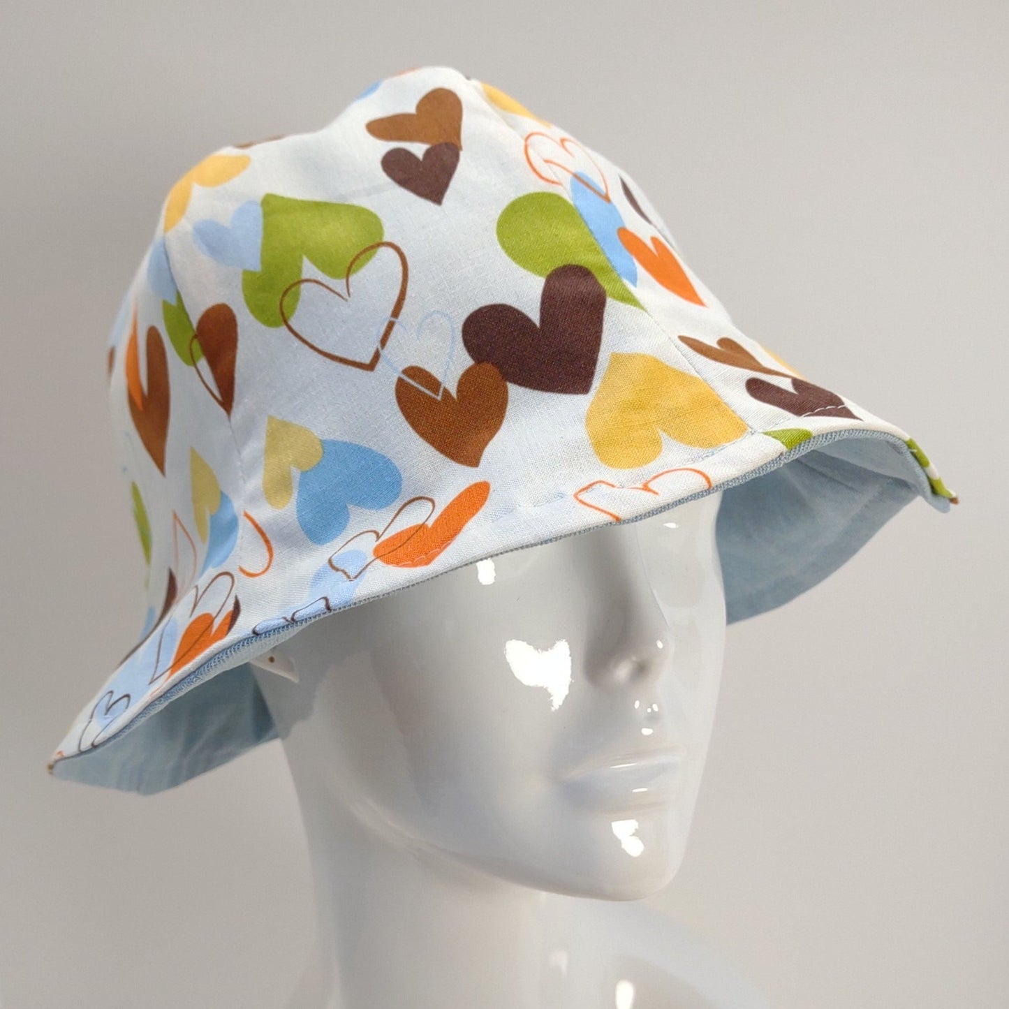 Denim & Hearts Hat | Reversible
