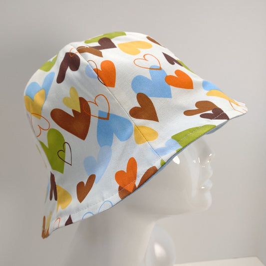 Denim & Hearts Hat | Reversible