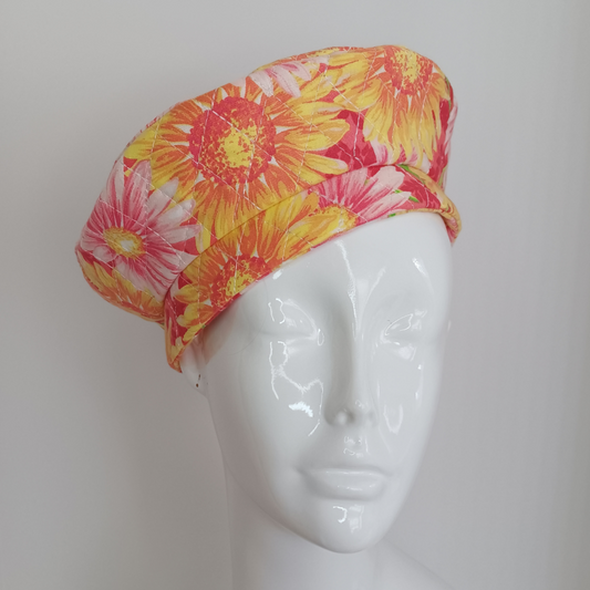 Big Bright Summer Quilted Beret