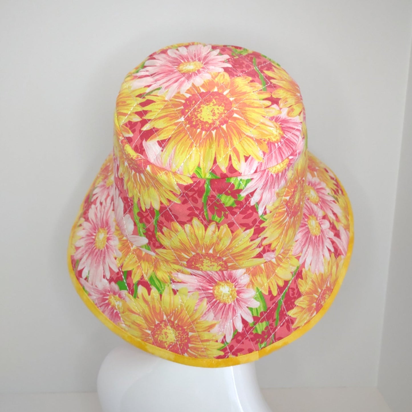 Big Bright Summer Quilted Bucket Hat
