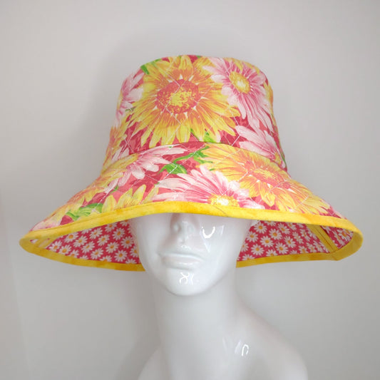 Big Bright Summer Quilted Bucket Hat
