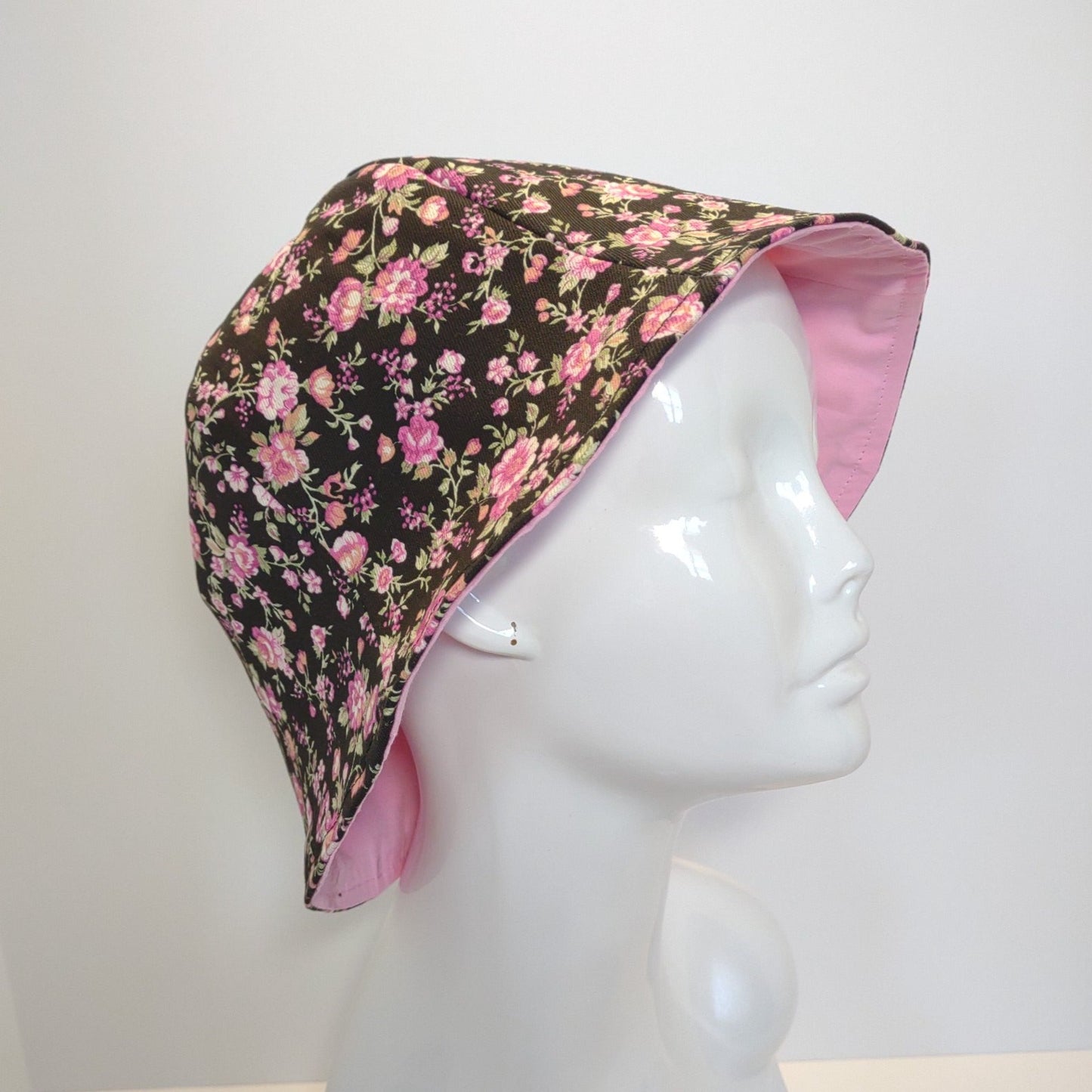 Pink Rose Denim Tulip Hat