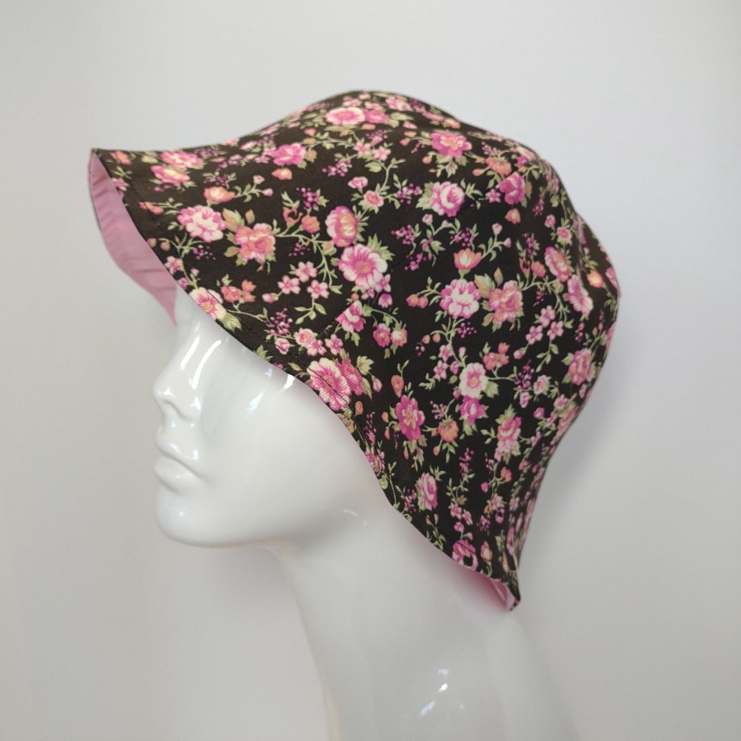Pink Rose Denim Tulip Hat