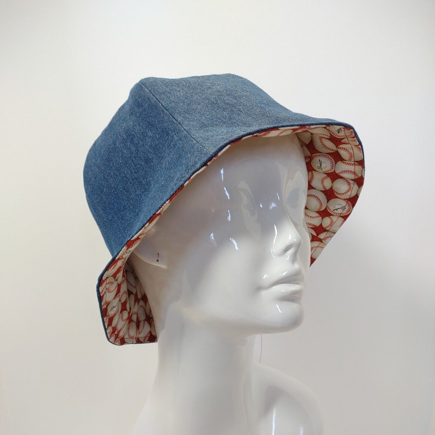 Denim Baseballs Tulip Hat | Reversible