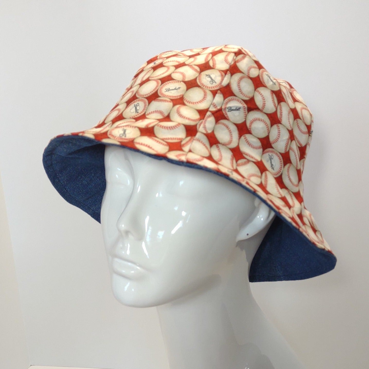 Denim Baseballs Tulip Hat | Reversible
