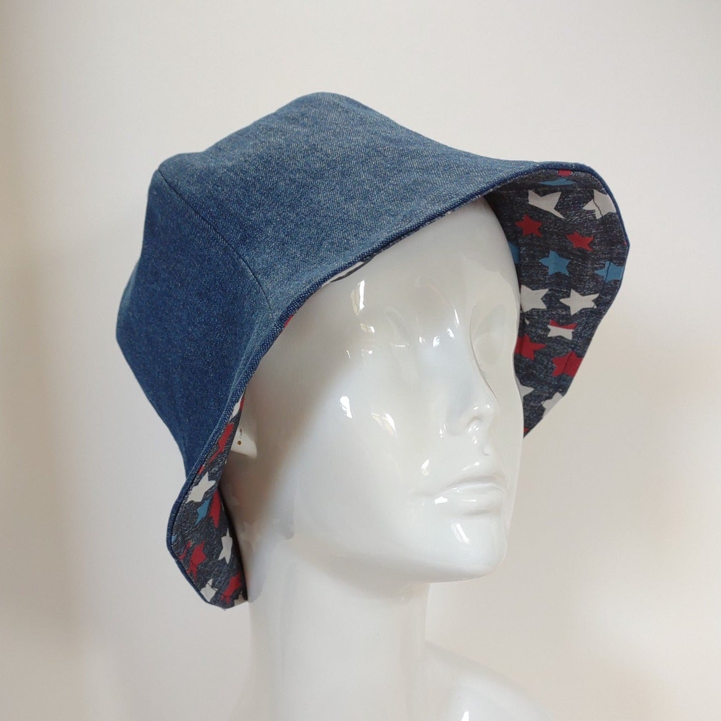 Stars Denim Tulip Hat | Reversible