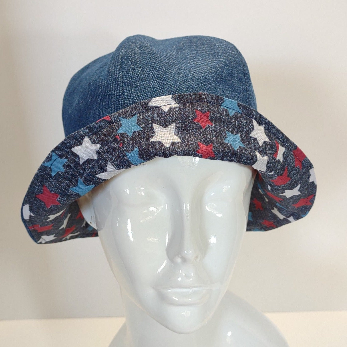 Stars Denim Tulip Hat | Reversible