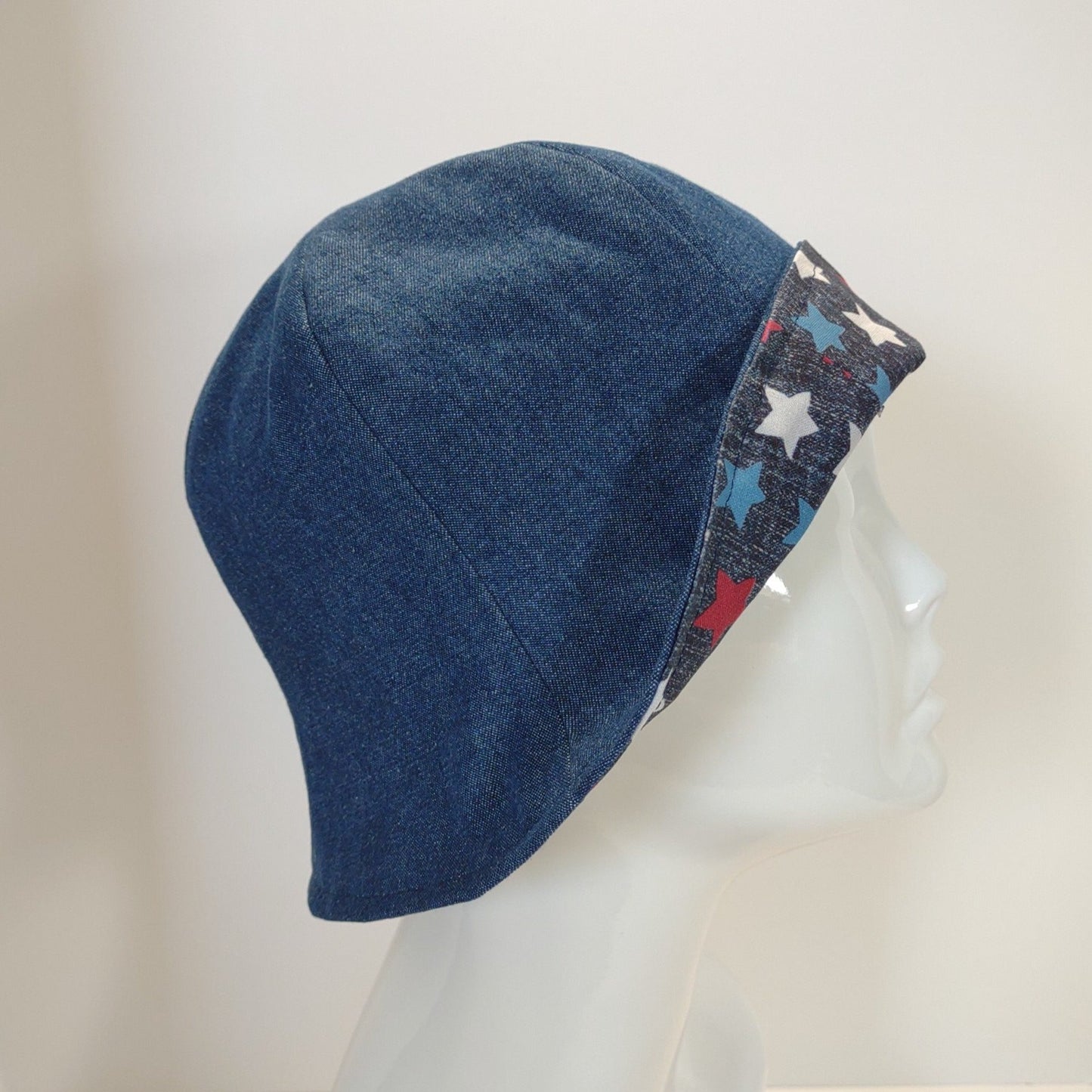 Stars Denim Tulip Hat | Reversible