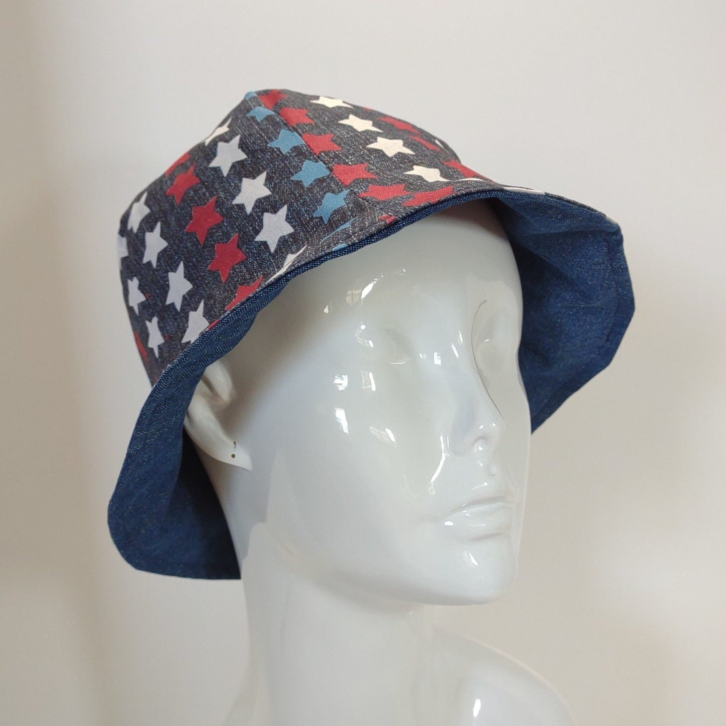 Stars Denim Tulip Hat | Reversible