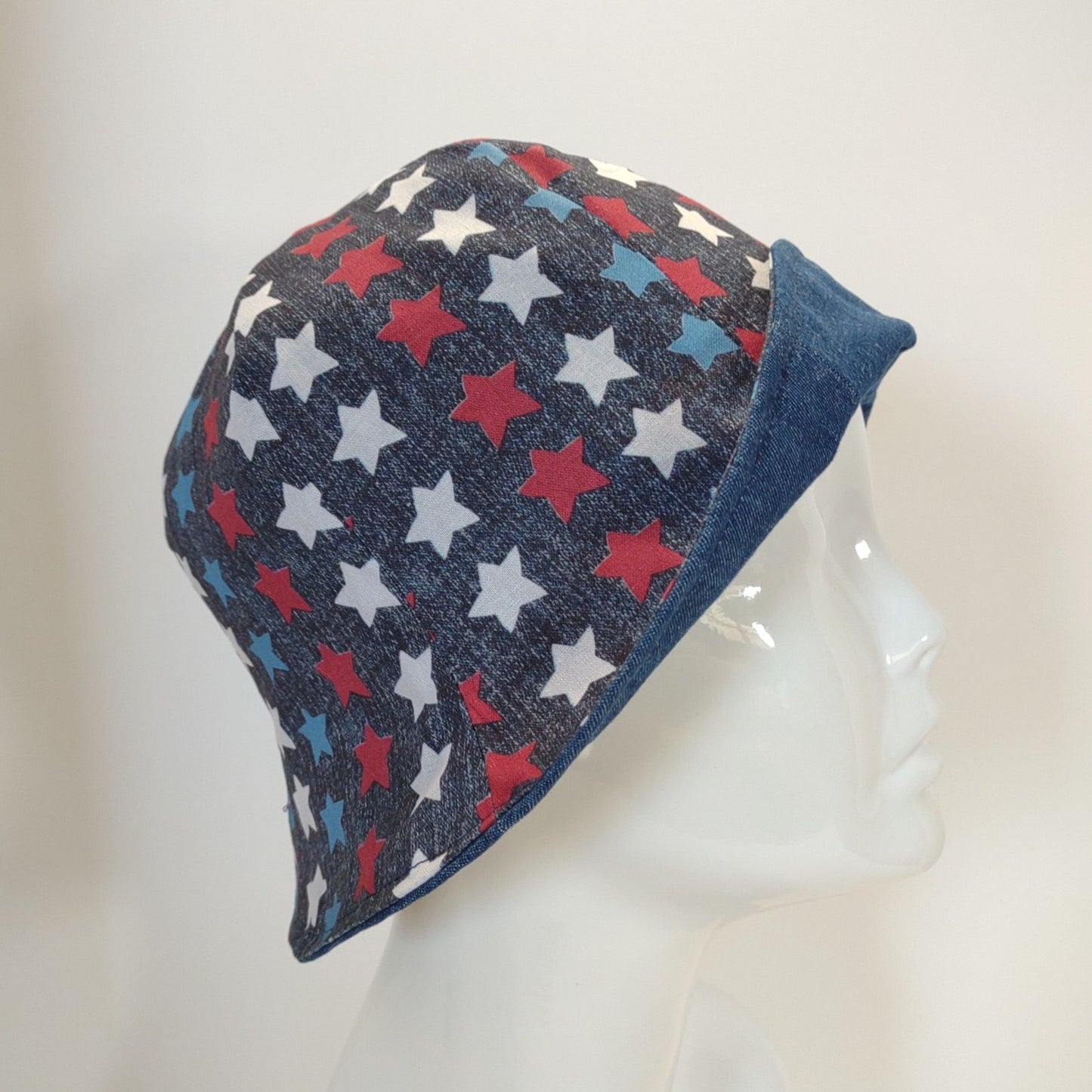 Stars Denim Tulip Hat | Reversible