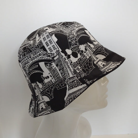 Paris in Black & White Hat | Reversible