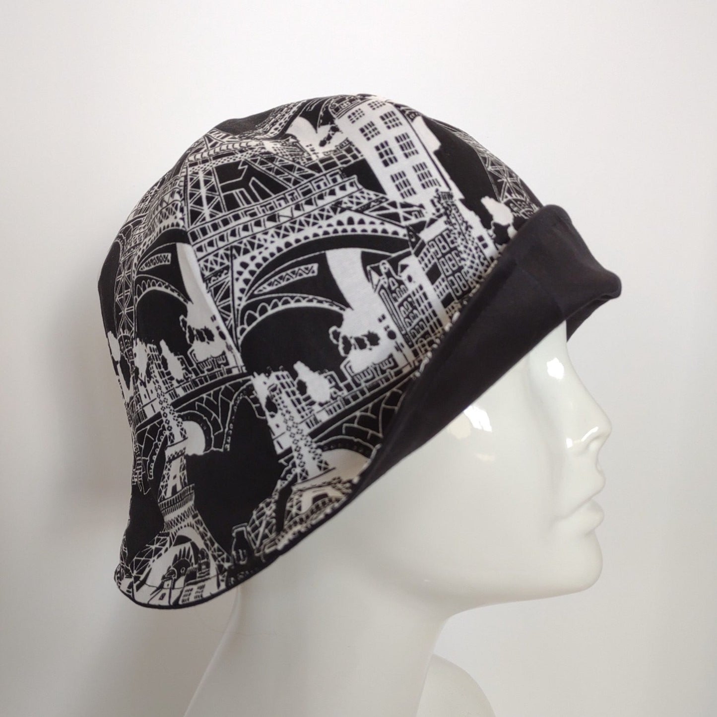 Paris in Black & White Hat | Reversible