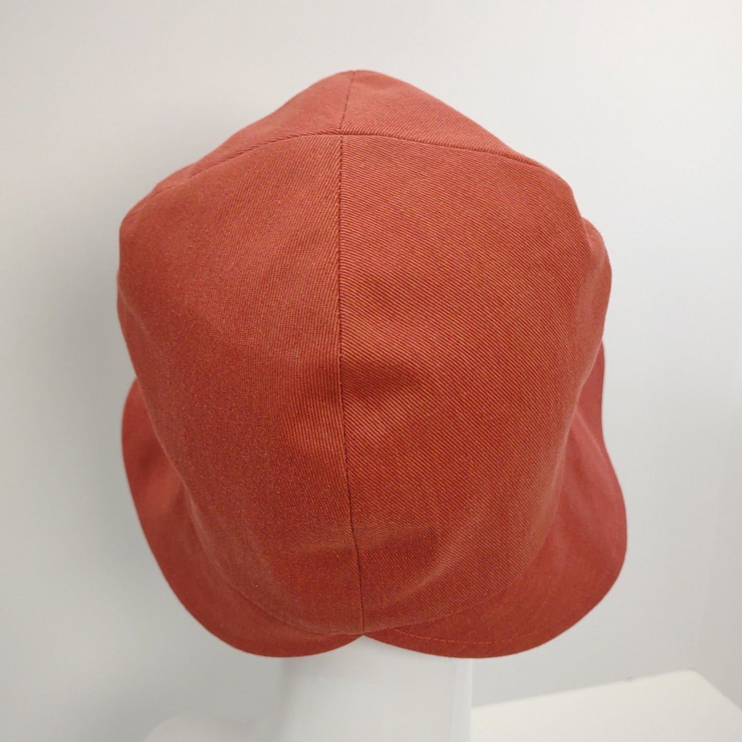 Rust Denim Cloche With Fall Leaves & Bicycle Lining