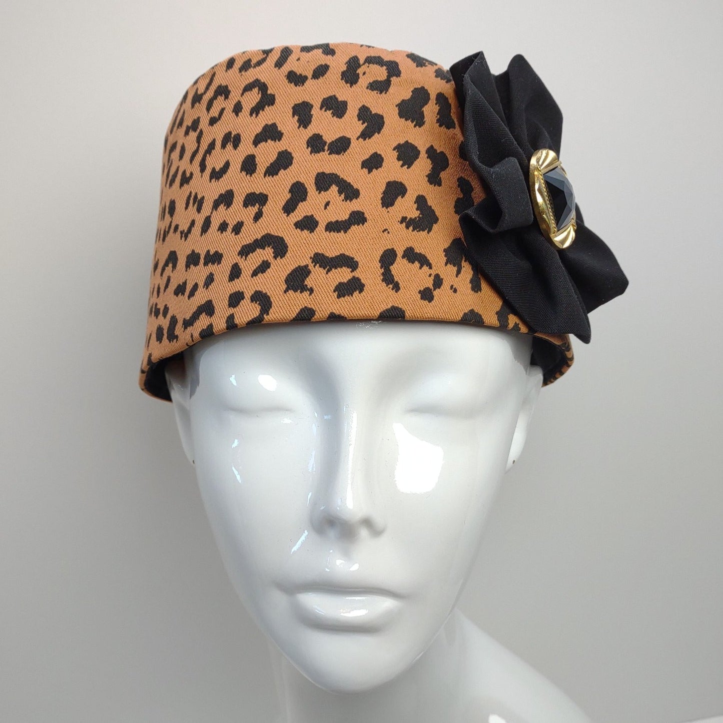 Animal Print Denim Fez