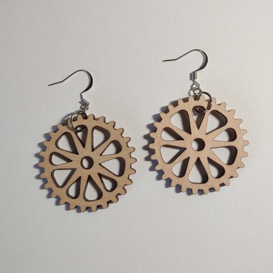 Handcrafted Woodcut Earrings | Chainring
