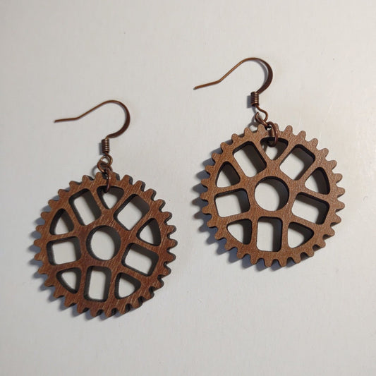 Handcrafted Woodcut Earrings | Chainring