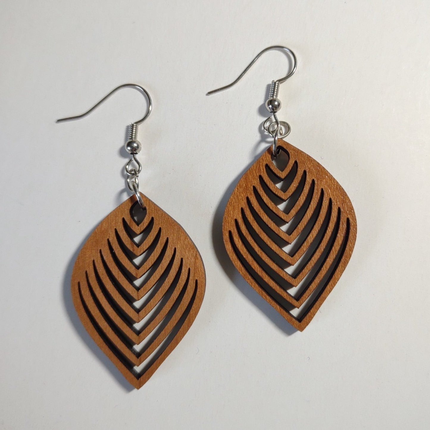 Handcrafted Woodcut Earrings | Leaf
