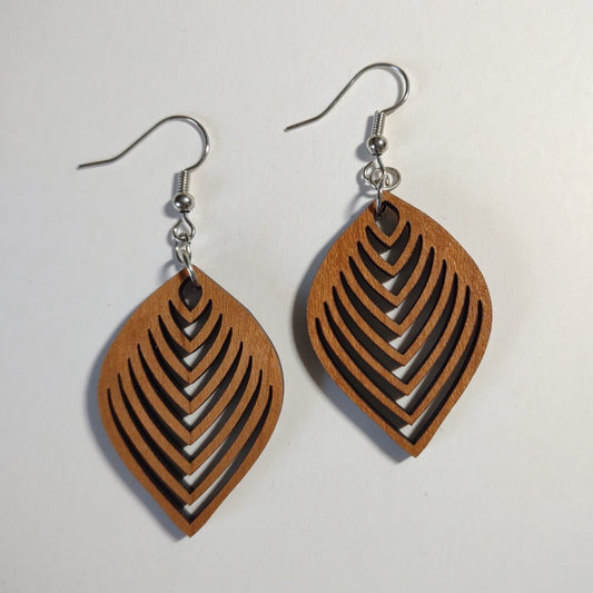 Handcrafted Woodcut Earrings | Leaf