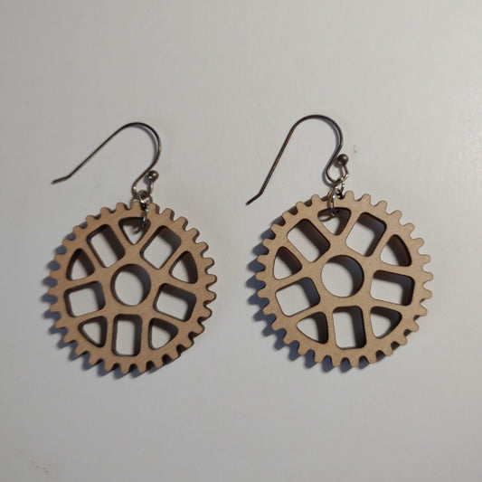 Handcrafted Woodcut Earrings | Chainring