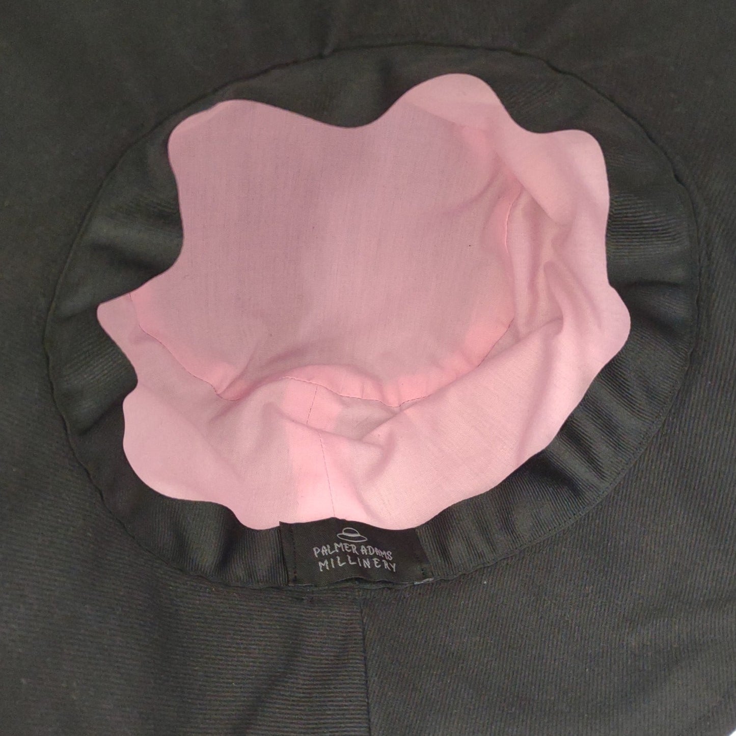 Black Denim Floral Ribbon Bucket Hat