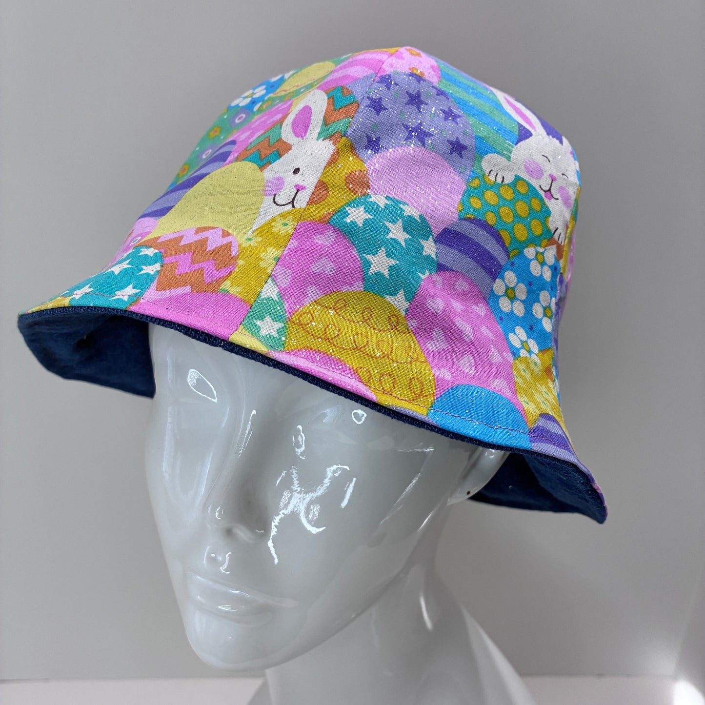 Denim Easter Eggs Hat | Reversible