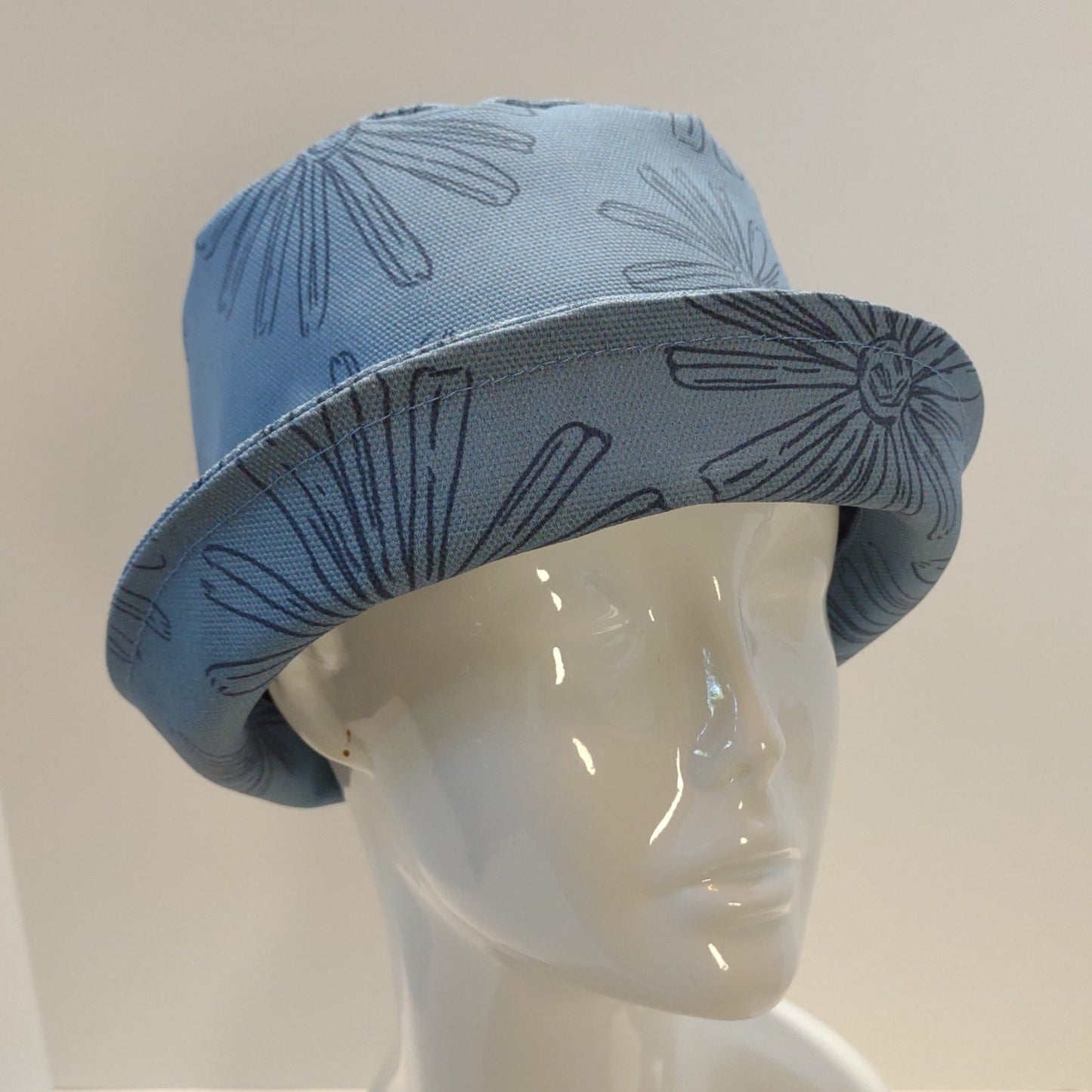 Breezy: Hand-Sketched Flowers Cuffed Hat