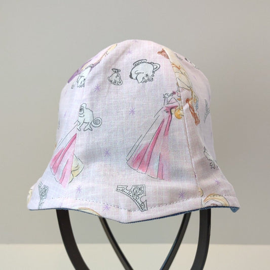 Denim Pink Princess Baby Hat | 0-1 Yr