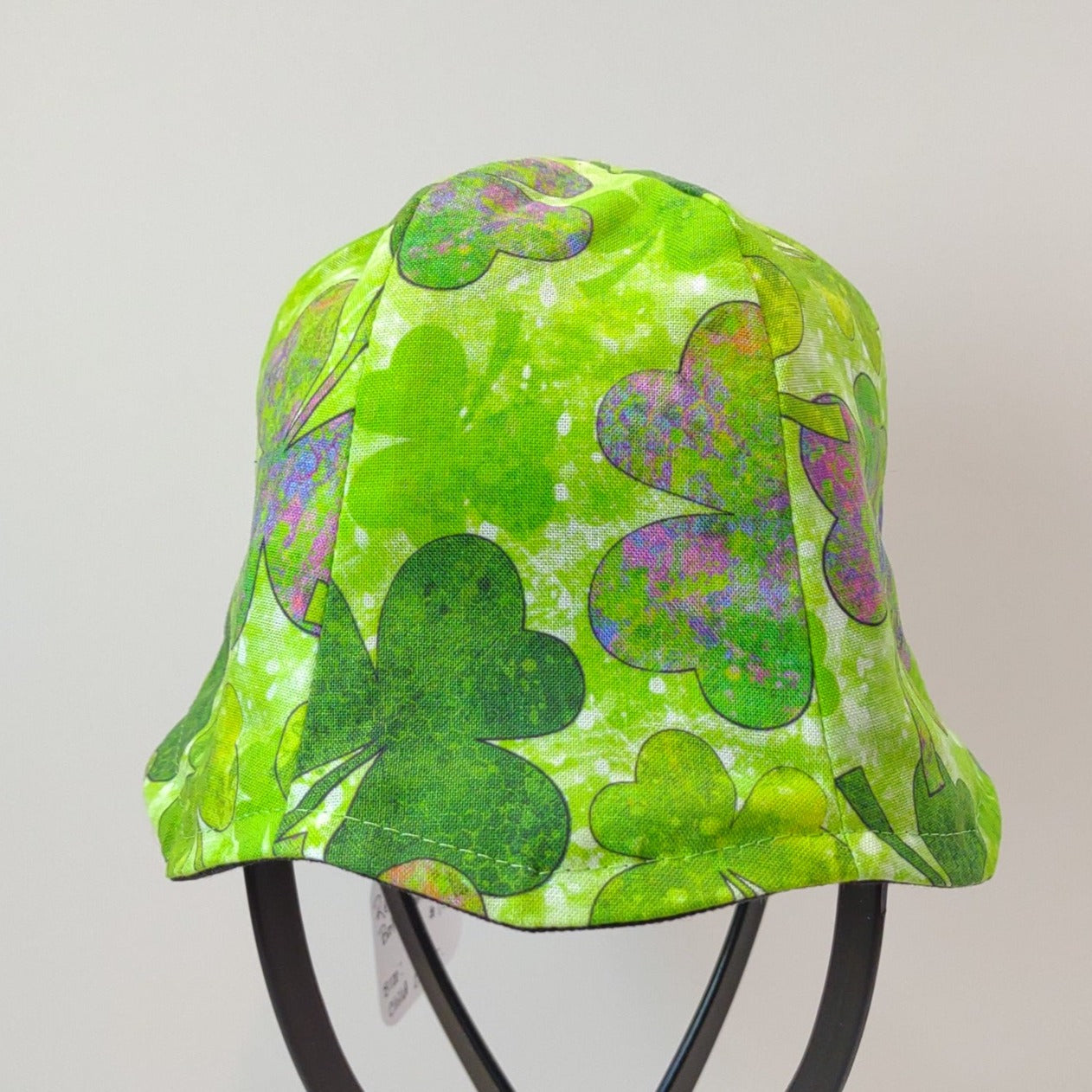 Black Denim Batik Shamrock Baby Hat | 0-1 Year