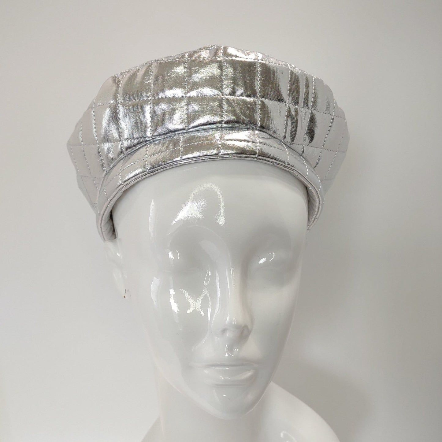 Silver Quilted Beret