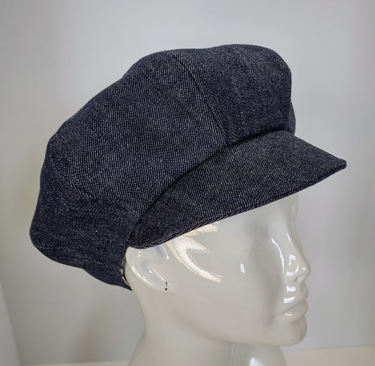 Deep Blue Denim Baker Boy Hat