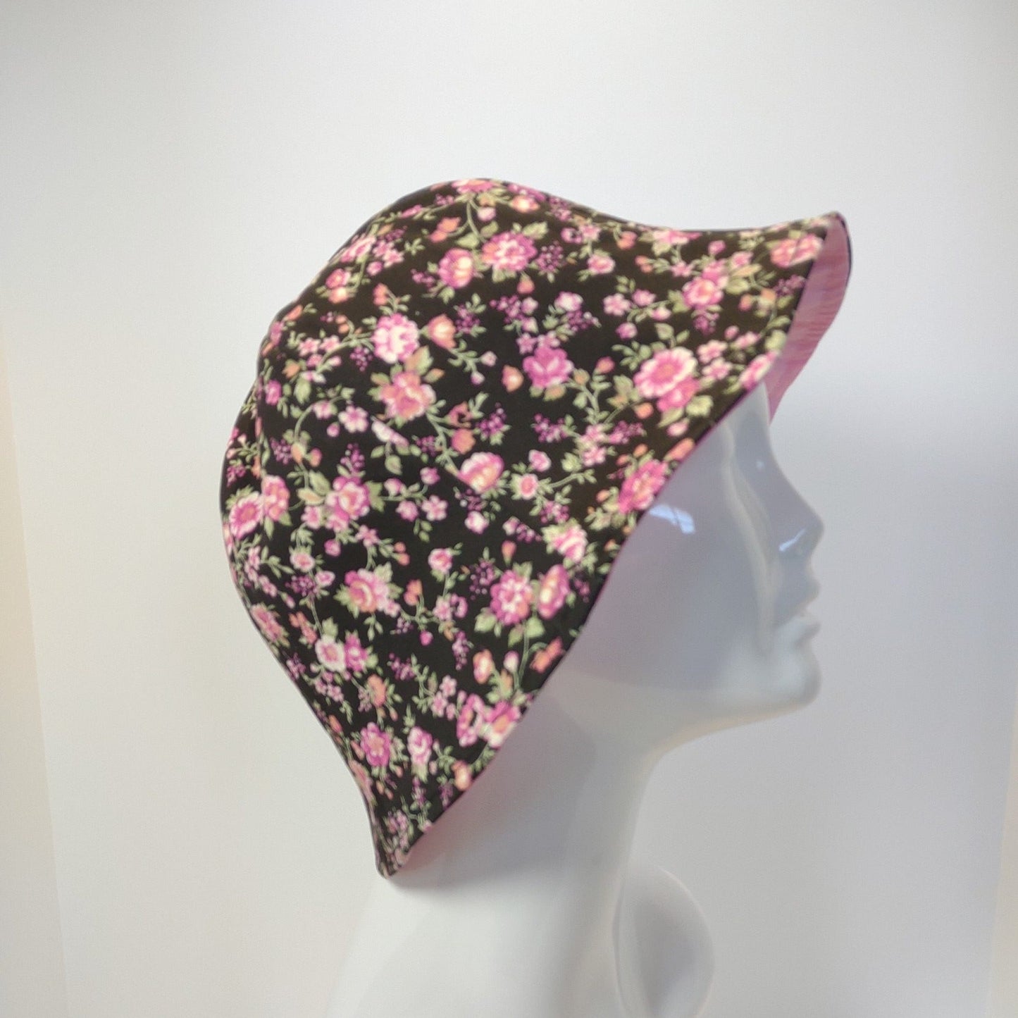 Pink Rose Denim Tulip Hat