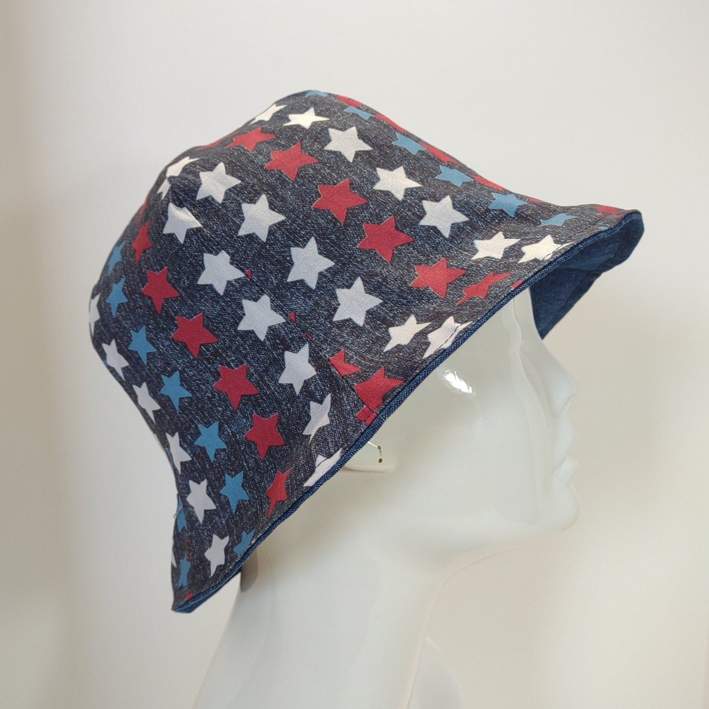 Stars Denim Tulip Hat | Reversible