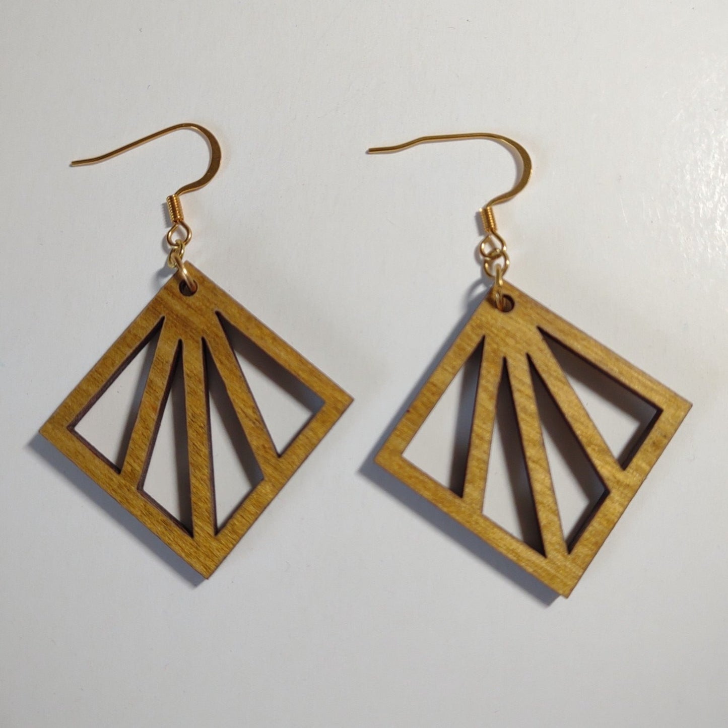 Handcrafted Woodcut Earrings | Geometric