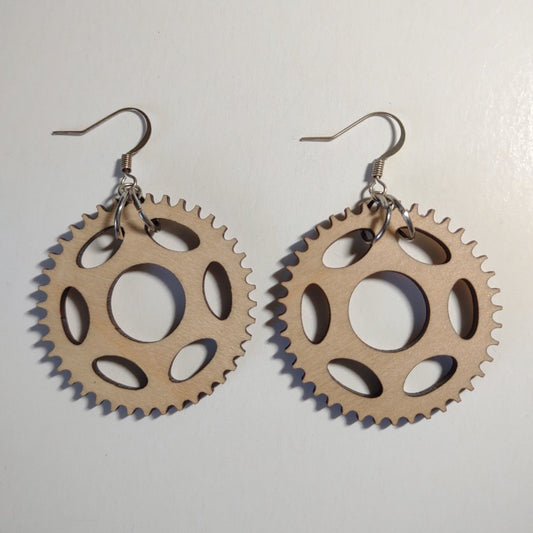 Handcrafted Woodcut Earrings | Chainring
